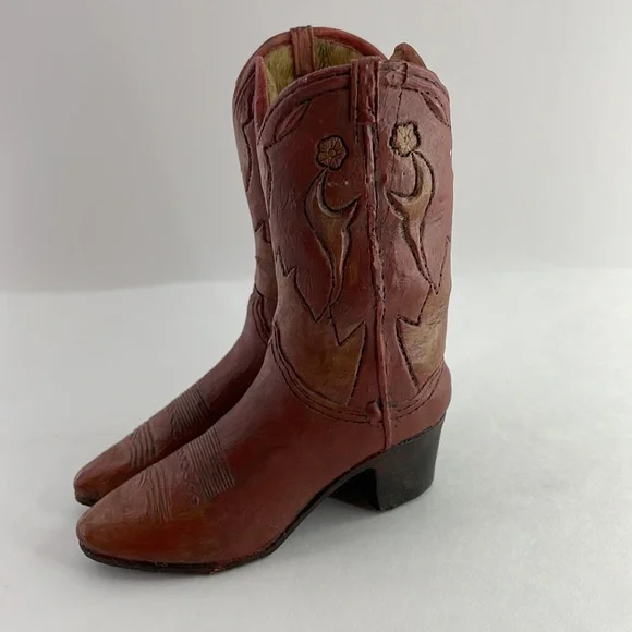 Mini Glass Ceramic Cowboy Boot Pen Holder Western Cowboy Decor - Picture 12 of 14